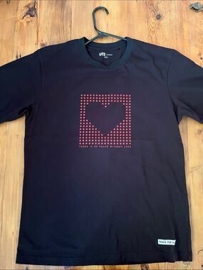 Uniqlo UT Black Crewneck Tee with White Logo
